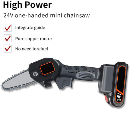 6in 21V Mini Small Battery Handheld Chainsaw Machine Mills Wood Cutting Lithium Prunner