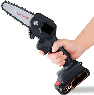 6in 21V Mini Small Battery Handheld Chainsaw Machine Mills Wood Cutting Lithium Prunner